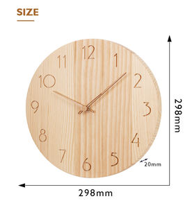 2022 Nordic <b>Modern</b> Fashion Solid Wooden <b>Clock</b> Carved Pattern Custom Logo <b>Wall</b> <b>Clock</b> Home Decor BURAQ HANDICRAFT - Product Image 4