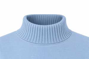 Suéter de Cuello Alto Azul Claro para Mujer, Marca EXONE INDUSTRIES, Manga Larga, Casual, Tejido de Punto, Color Sólido, 100% Acrílico, 280g, Otoño - Product Image 4