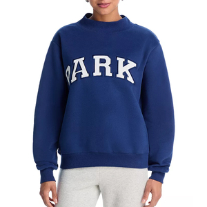Sudadera de Cuello Redondo Azul Marino para Mujer con Estampado de Letras Parke, Corte Regular, Tejido de Algodón, para Otoño, Invierno y Verano, con Logotipo Personalizado - Product Image 1