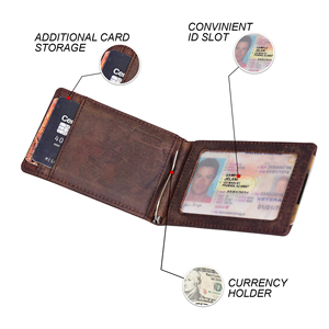 Men Genuine Leather Bifold <b>Wallet</b> Slim <b>Card</b> <b>Holder</b> ID Window Cash Clip Multi <b>Card</b> Slots Compact Vintage Design Pocket <b>Wallet</b> Pro - Product Image 4