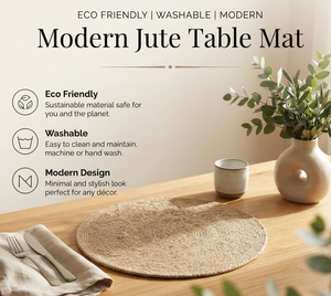 Set de table rond en jute tissé à la main, écologique et naturel, idéal pour offrir en cadeau, disponible à bas prix - Product Image 3