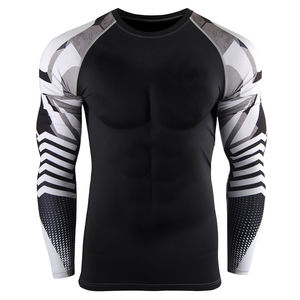 Rashguard MMA à manches longues pour homme, design personnalisé, col rond, qualité supérieure, 100% polyester, respirant, séchage rapide, prix d'usine - Product Image 1