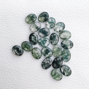 Hot <b>Sale</b> 4x6mm Natural Green Moss Agate Faceted Oval Cut Loose Calibrated Gemstones From Verified Manufacturer Regular Supplier - Product Image 1