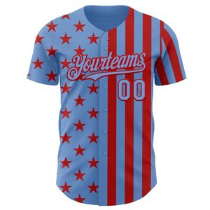 Maillot de baseball personnalisé unisexe à manches courtes avec boutons sur le devant, motif drapeau sublimé en polyester imprimé Yourteams 00, chemises classiques - Product Image 3