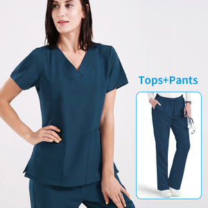 Nurse Uniform Sets Hospital Scrubs Knitted High Quality 100% Cotton Eco-Friendly for Dental Pharmacy Salon <b>Jogging</b> Staff - Product Image 5