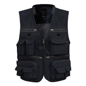 Men's Mesh <b>Utility</b> <b>Vest</b> Multi Pocket Zip Up Breathable Outdoor Waistcoat for Fishing Hunting Camping - Product Image 3