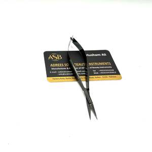 Tijeras de Acero Inoxidable Negro con Resorte, Hoja Recta, Logotipo Personalizado, Instrumento de Belleza, Tijeras Profesionales para Salón - Product Image 2
