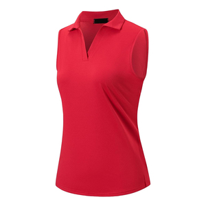 Camiseta Polo Roja Personalizada para Mujer, Top sin Mangas, Ropa Deportiva Elástica, Secado Rápido, para Tenis, Golf y Actividades al Aire Libre - Product Image 3