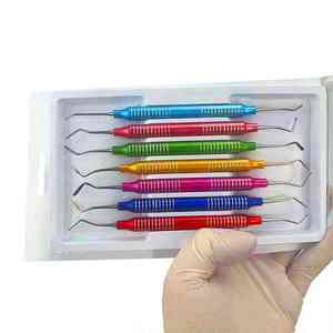 Juego de Instrumentos Dentales Profesionales de Acero Inoxidable para Relleno de Resina, Espátula de Mango Grueso, Herramientas Coloridas - Product Image 6