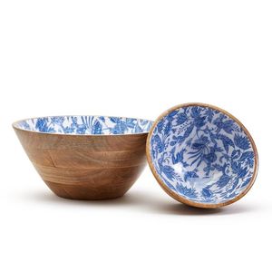 Tazón de Madera para Servir Ensaladas, Hecho a Mano, con Esmalte y Diseño de Mango, Decorativo, para Frutas, para la Encimera de la Cocina, Comedor y Decoración del Hogar - Product Image 3