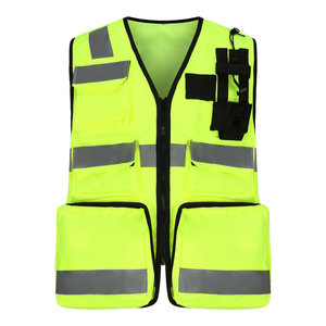 Gilet de sécurité réfléchissant haute visibilité, robuste, 100% polyester, uniforme médical, gilet à outils avec plusieurs poches pour hommes - Product Image 4