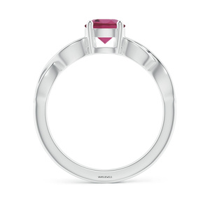 Anillo Solitario Redondo de Circonita Rosa Cultivada en Laboratorio para Mujer con Diseño de Banda Infinita en Oro 10K/14K/18K y Plata 925/935 para Fiesta - Product Image 3