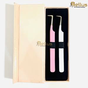 แหนบต่อขนตา Bellus International Professional สีชมพูอ่อน ขนาด 12-14 ซม. ผลิตจากสแตนเลสเคลือบผง ปลายเรียบละเอียด - Product Image 1