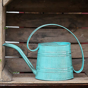 Traditional galvanized <b>water</b> <b>can</b> with long reach spout for watering hard-to-reach areas in greenhouse or vertical wall gardens - Product Image 4
