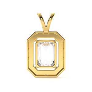 Colgante de Diamante Cultivado en Laboratorio con Corte Esmeralda y Halo, 1 Quilate, Certificado IGI, D VVS2, Corte Escalonado, Oro Amarillo de 10 Quilates, Joyería de Lujo, Regalo para Fiesta - Product Image 3