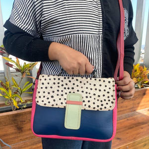 New Designer Animal Print Recycled Leather Handled Crossbody Bag for Women Famous Brand Luxury Colorful Leather Shoulder <b>Handbag</b> - Product Image 3