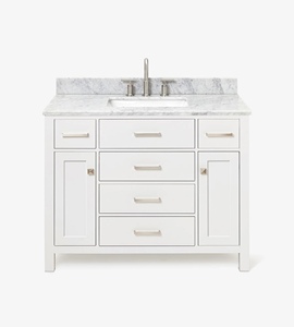 Mueble de Baño Personalizado Hannah de 43 Pulgadas, Mueble con Lavabo Individual, Solo 2 Opciones de Acabado, Fabricante OEM de Vietnam - Product Image 1