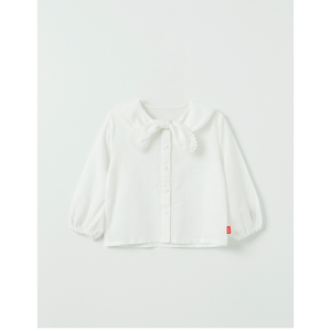 Camiseta OZKIZ Estilo Coreano con Lazo para Niñas de 2 a 6 Años, 100% Algodón, Casual para Primavera/Otoño, Moda Infantil al por Mayor - Product Image 1