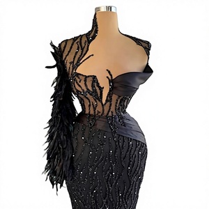 ชุดแต่งงานทรงเมอร์เมดแบบยาวลากพื้น คอวี ประดับเลื่อม ลูกไม้ โพลีเอสเตอร์ พร้อมบราในตัว ปักลายด้วยมือ งานปักประณีต รุ่นใหม่ล่าสุด - Product Image 1