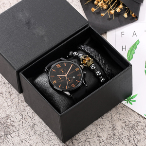 9746 Fashion <b>Black</b> Men <b>Watch</b> and Bracelet Set Men With Box Luxury Men Gift Set <b>Black</b> Quartz <b>Watches</b> - Product Image 4