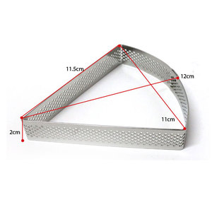 Perforated Fan Shape Tart Ring Stainless Steel 2cm Height Sector <b>Slice</b> Mold 1 Piece Flower Display Korea Made Oven Safe Handmade - Product Image 6