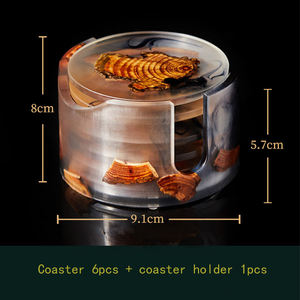 Promotional Square Round <b>Table</b> <b>Epoxy</b> Resin Wooden Coaster for Drinks - Product Image 4