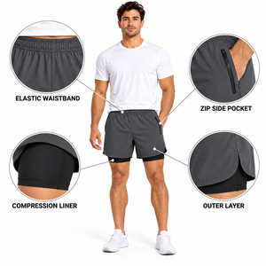 High Quality Men Fitness Running <b>Shorts</b> <b>Gym</b> Workout <b>Shorts</b> Stretch Fabric Quick Dry Sports <b>Shorts</b> Custom Bulk Order - Product Image 6