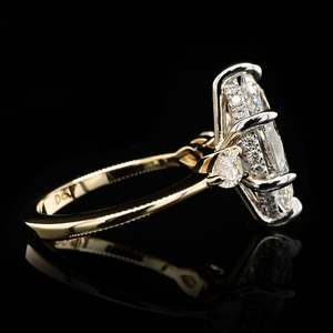 OEM ODM Jewelry Manufacturer Sterling 925 Silver Lab Grown Diamond Marquise Three Stone Ring Vintage Halo Dropshipping Retailers - Product Image 5