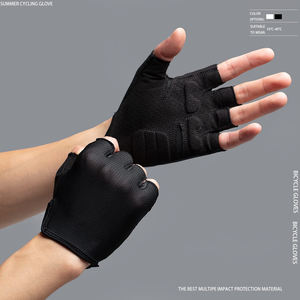Gants de cyclisme d'été unisexes personnalisés, respirants, en polyester, avec coussinets en gel absorbant les chocs, ajustement confortable, antidérapants - Product Image 3