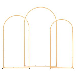 Gold Metal Arch <b>Backdrop</b> <b>Stand</b> Set 3 7.2/6.6/6ft Stable Structure Easy Assembly for Wedding Holiday Celebration Ceremony - Product Image 1