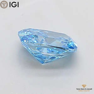 Diamant de laboratoire CVD, taille coussin, 1,00 carat, avec certificat IGI, couleur bleu vif fantaisie, clarté VS1, idéal pour un cadeau de fiançailles. - Product Image 4