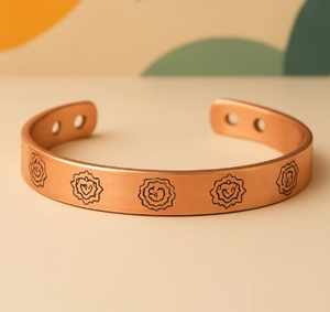 Pure Copper <b>Engraved</b> Sacred Om Mandala Magnetic Cuff Bracelet Luxury Handmade Personalization High Polish <b>Bangle</b> Jewelry - Product Image 1