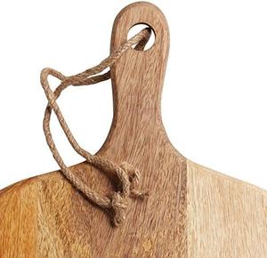 Planche à découper carrée en bois, très vendue, avec corde de suspension, épaisse, durable, compatible couteaux, finition lisse pour couper, servir et décorer - Product Image 3