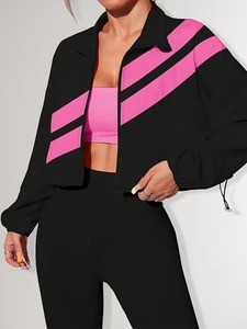 <b>Ladies</b> Urban Streetwear Tracksuit | Elastic Drawstring Hem Windbreaker <b>Jacket</b> and Slim Fit Compression Gym Leggings Outfit - Product Image 3