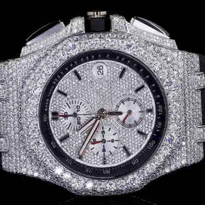 Stainless Steel Luxury <b>Men's</b> Fashion Business Moissanite <b>Square</b> Cut Art Deco <b>Watch</b> Custom Design Full Diamond VVS Glass Dial - Product Image 1