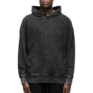 Sweat à capuche personnalisé respirant 100 % coton molletonné grande taille pour homme, coupe décontractée, logo vieilli, design délavé à l'acide, ODM - Product Image 1