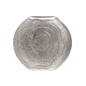 Modern Aluminum Vase Fluted Texture Wide Base Handmade Eco-Friendly Tabletop <b>Flower</b> <b>Display</b> Vase for Home Decor Azora Industries - Product Image 3