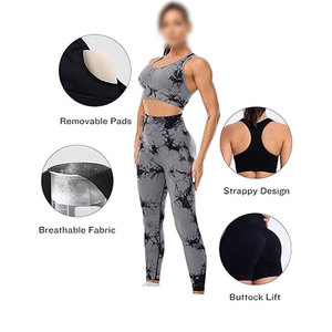 Conjunto de Yoga para Mujer de Primera Calidad, Último Diseño, Transpirable, Hecho a Medida, Logotipo Frontal Sólido, 4 Piezas, Ecológico, Spandex/Nailon - Product Image 6