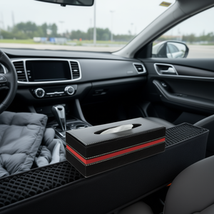 Organizador de Auto Amato Automotive ECOCURVE TISSUE BOX en Color Bronceado/Negro con Tela Cómoda y Material de PVC Fácil de Limpiar - Product Image 3