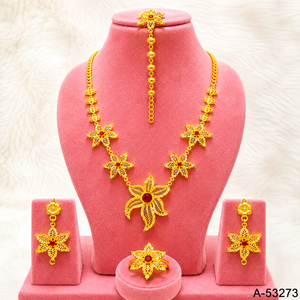 Silver Plated Statement Necklace <b>Set</b> with Earrings and Bracelet for Women Wedding Jewelry A-53272 - Product Image 6