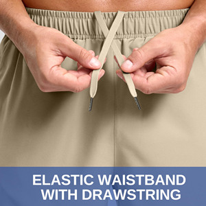 กางเกงวิ่งขาสั้นผ้าสัมผัสนุ่มสำหรับผู้ชาย แห้งเร็ว ลายเรียบ สำหรับปั่นจักรยาน เดินป่า วิ่งออกกำลังกายกลางแจ้ง - Product Image 4