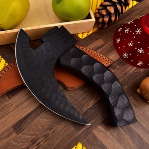 Cuchillo para Pizza Hecho a Mano, Forjado, Ambidiestro, Moderno, de 8-9.9 Pulgadas, Ecológico, Apto para Lavavajillas, de 3.0 mm de Grosor, de Acero al Carbono y Madera - Product Image 1