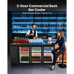 Réfrigérateur de bar commercial 19,6 pi³ Réfrigérateur à boissons de comptoir avec 3 portes vitrées et éclairage LED - Product Image 2