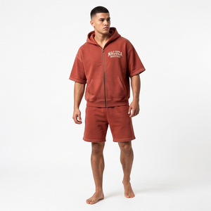 MALUZA INDUSTRIES Survêtements d'été de qualité supérieure unisexe avec logo brodé personnalisé, ensemble 2 pièces uni à manches longues respirant - Product Image 4