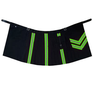 Kilt utilitaire de pompier noir et vert en coton robuste avec bretelles réglables, fait main, best-seller - Product Image 4