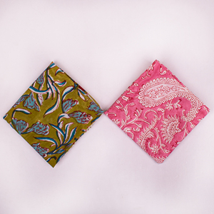 Handmade Breathable Stretchable Cotton Multi-Color Block Print Bandana Luxury Style Bohemian Eco-Friendly Four Seasons <b>Tie</b> <b>Back</b> - Product Image 3