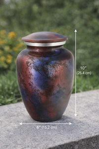 Urna Funeraria Artesanal Art Deco Hecha a Mano, Acabado en Piedra de Aluminio, Impresión Personalizada, Fabricante Indio, Alta Calidad, 4-5L - Product Image 3