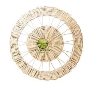 Paniers muraux décoratifs en rotin de qualité supérieure, sets de table ronds tressés, sets de table en paille faits à la main, décoration de mariage bohème, sous-verres résistants à la chaleur - Product Image 1