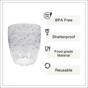 [Holar] Verre à jus en plastique réutilisable, incassable, texturé bulles, effet goutte de rosée, fabriqué à Taïwan, pour la restauration, l'hôtellerie et les mariages - Product Image 2