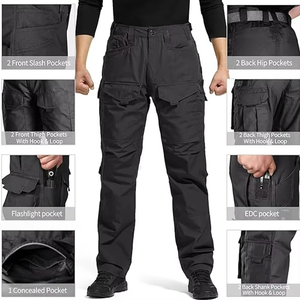 Pantalones Deportivos Negros Tipo Cargo para Hombre, Pantalones Casuales con Cordón Ajustable, Transpirables, para Verano y Actividades al Aire Libre - Product Image 6
